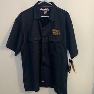Dickies Black Men's Casual Button Down Shirt